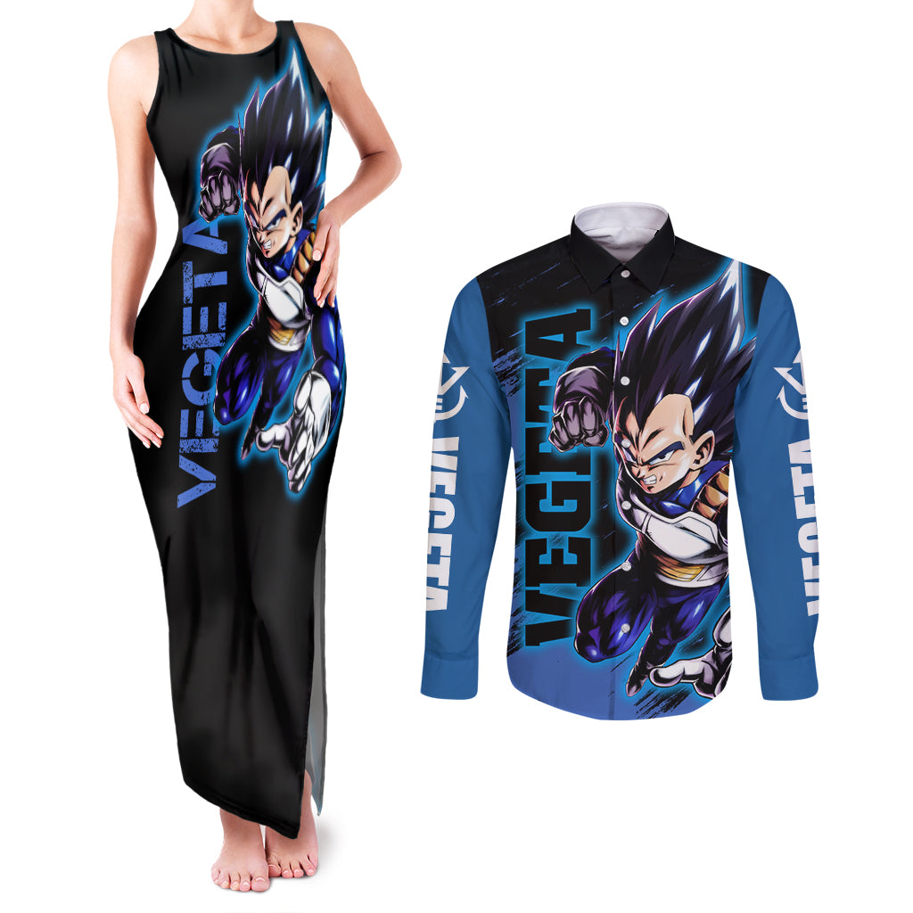 Vegeta Hoodie Dragon Ball Anime Couples Matching Tank Maxi Dress and Long Sleeve Button Shirt