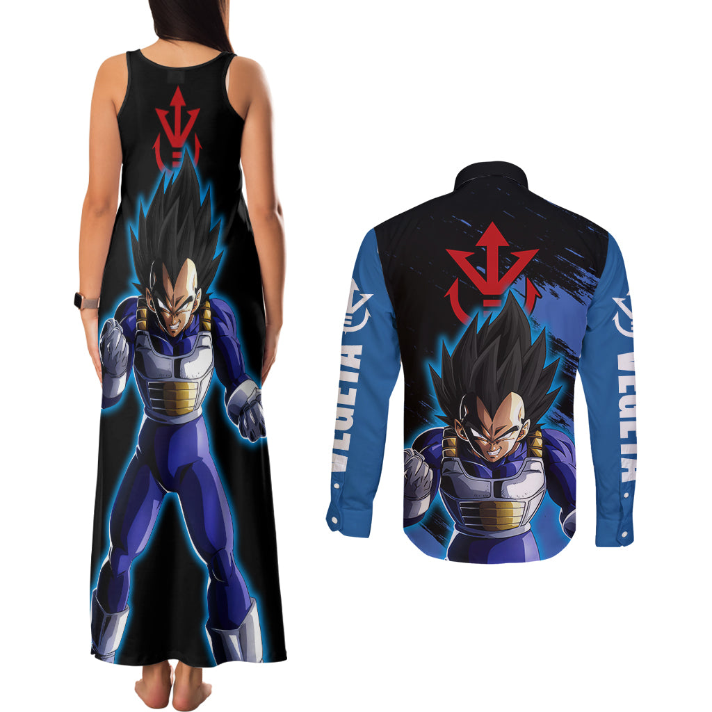 Vegeta Hoodie Dragon Ball Anime Couples Matching Tank Maxi Dress and Long Sleeve Button Shirt