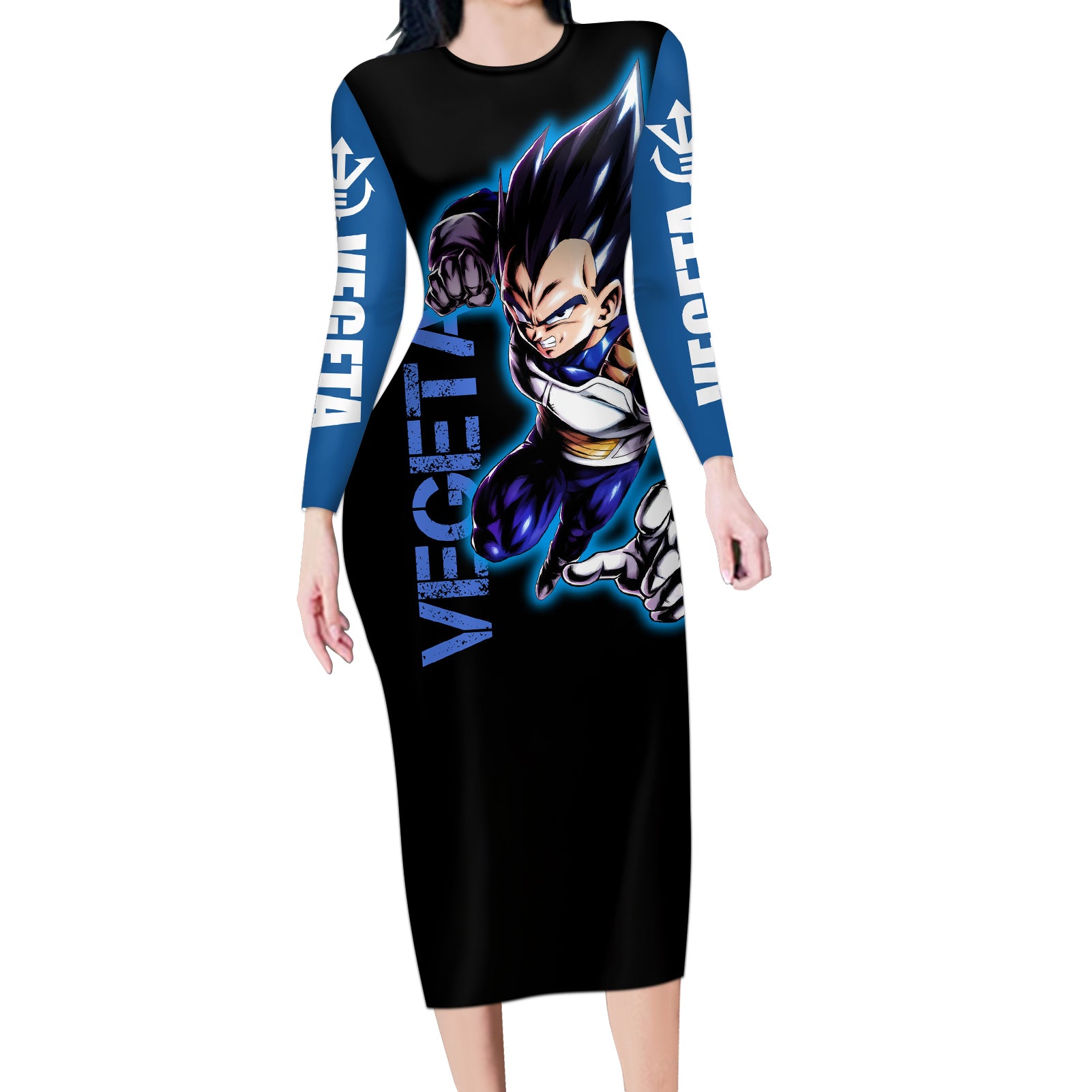 Vegeta Hoodie Dragon Ball Anime Long Sleeve Bodycon Dress