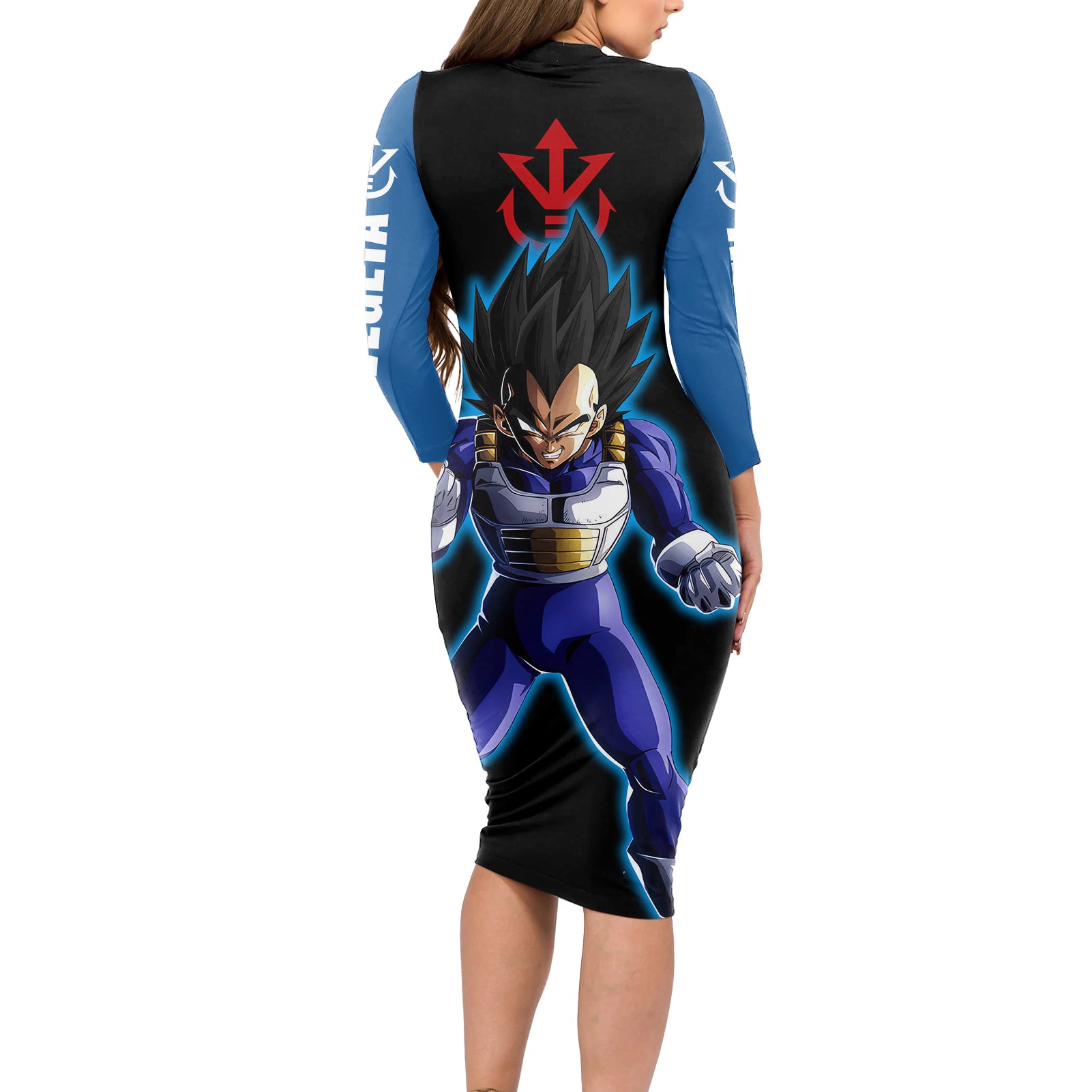 Vegeta Hoodie Dragon Ball Anime Long Sleeve Bodycon Dress