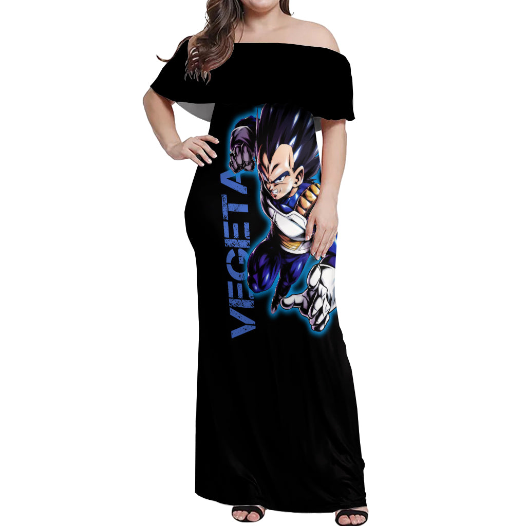 Vegeta Hoodie Dragon Ball Anime Off Shoulder Maxi Dress