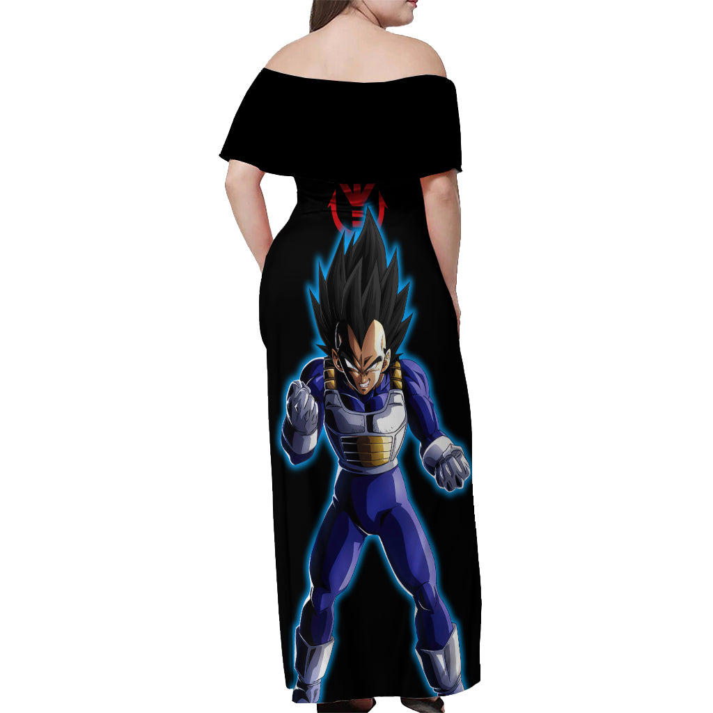 Vegeta Hoodie Dragon Ball Anime Off Shoulder Maxi Dress