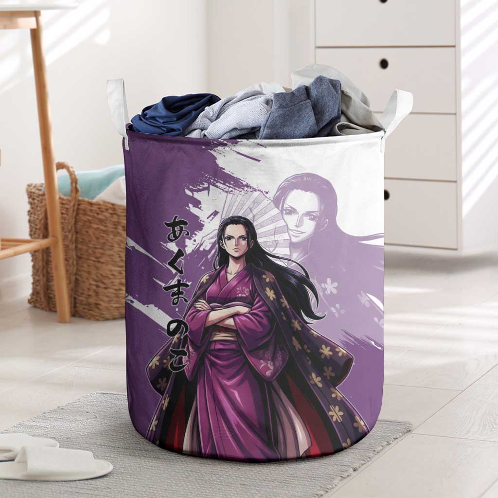 Nico Robin in Wano Kimono Elegance Laundry Basket Demon Child in Regal Purple - One Piece Wano Style