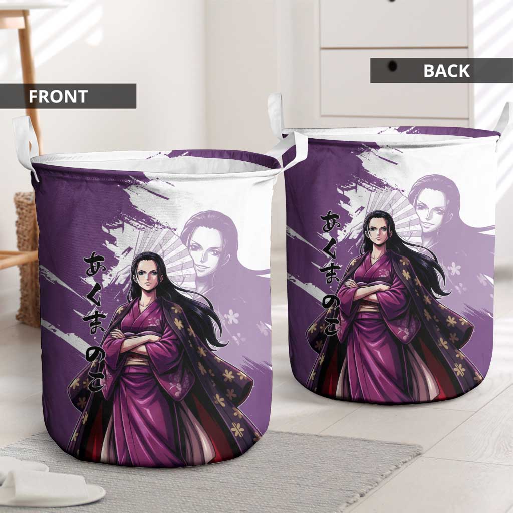 Nico Robin in Wano Kimono Elegance Laundry Basket Demon Child in Regal Purple - One Piece Wano Style