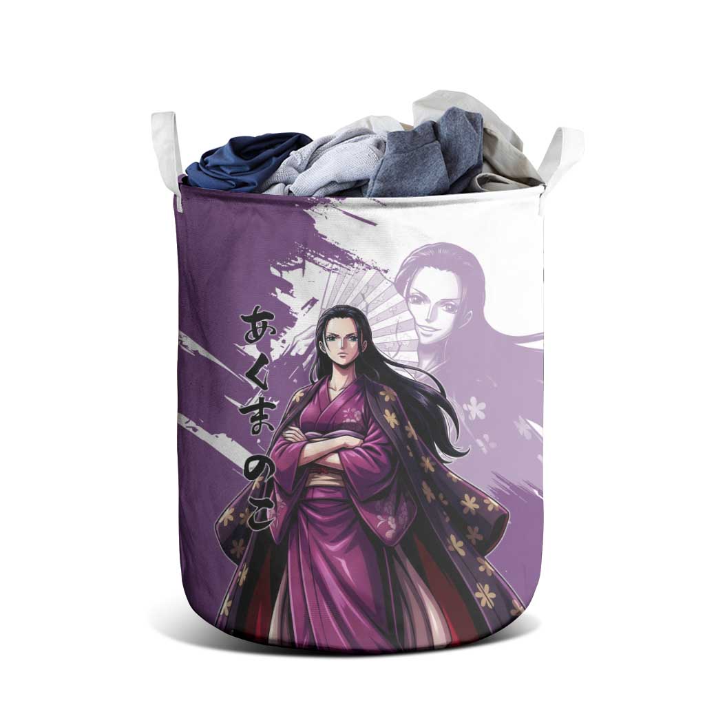 Nico Robin in Wano Kimono Elegance Laundry Basket Demon Child in Regal Purple - One Piece Wano Style