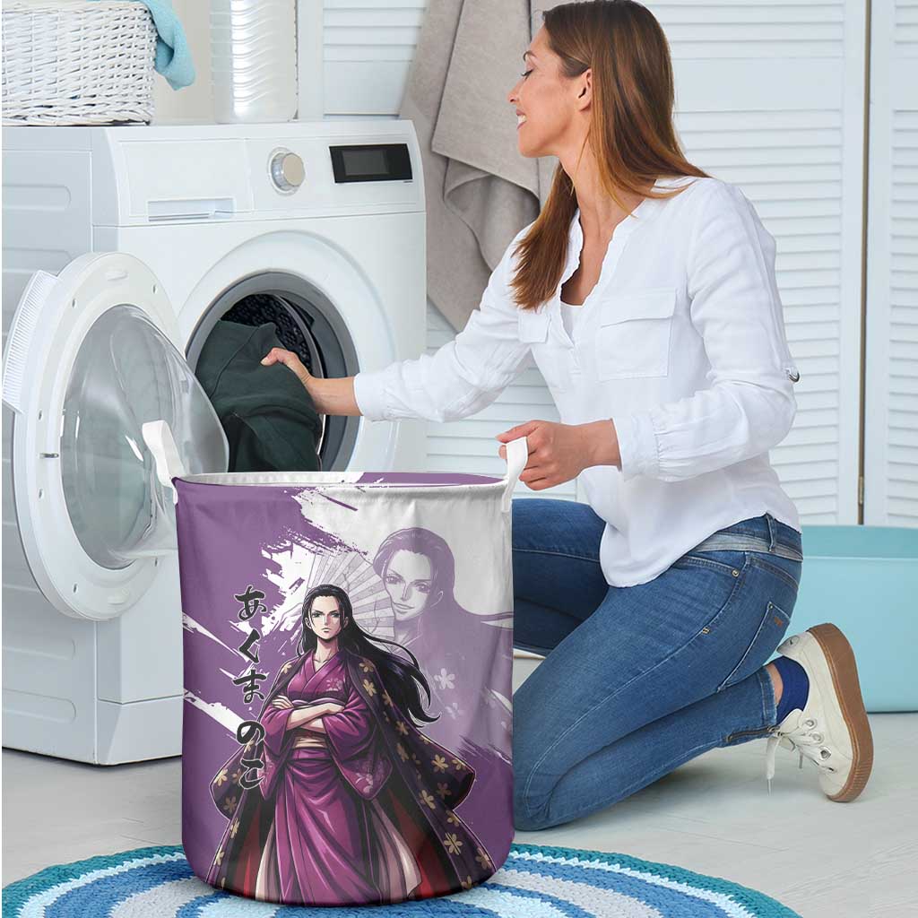 Nico Robin in Wano Kimono Elegance Laundry Basket Demon Child in Regal Purple - One Piece Wano Style