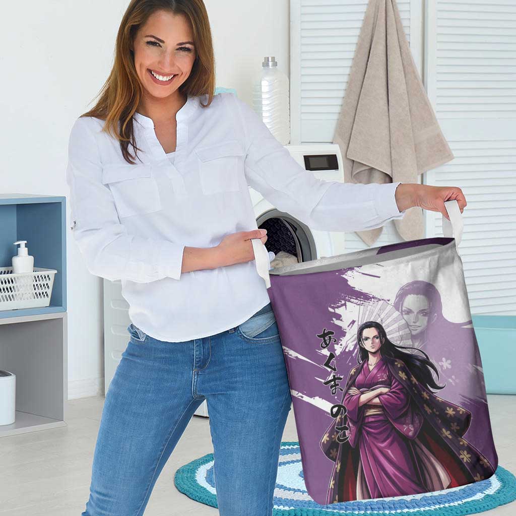 Nico Robin in Wano Kimono Elegance Laundry Basket Demon Child in Regal Purple - One Piece Wano Style