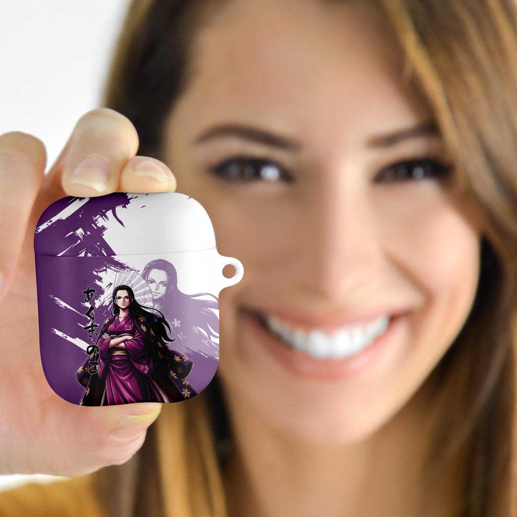 Nico Robin in Wano Kimono Elegance AirPods Case Demon Child in Regal Purple - One Piece Wano Style