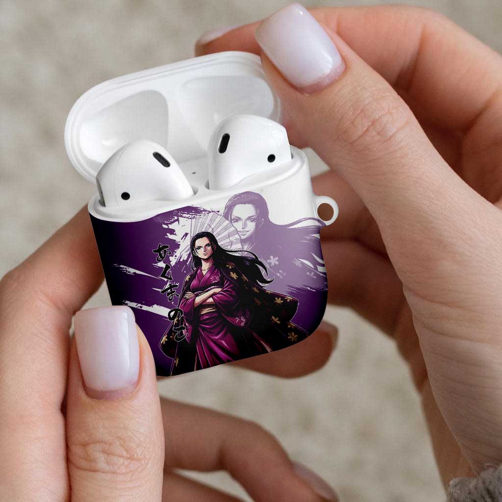 Nico Robin in Wano Kimono Elegance AirPods Case Demon Child in Regal Purple - One Piece Wano Style