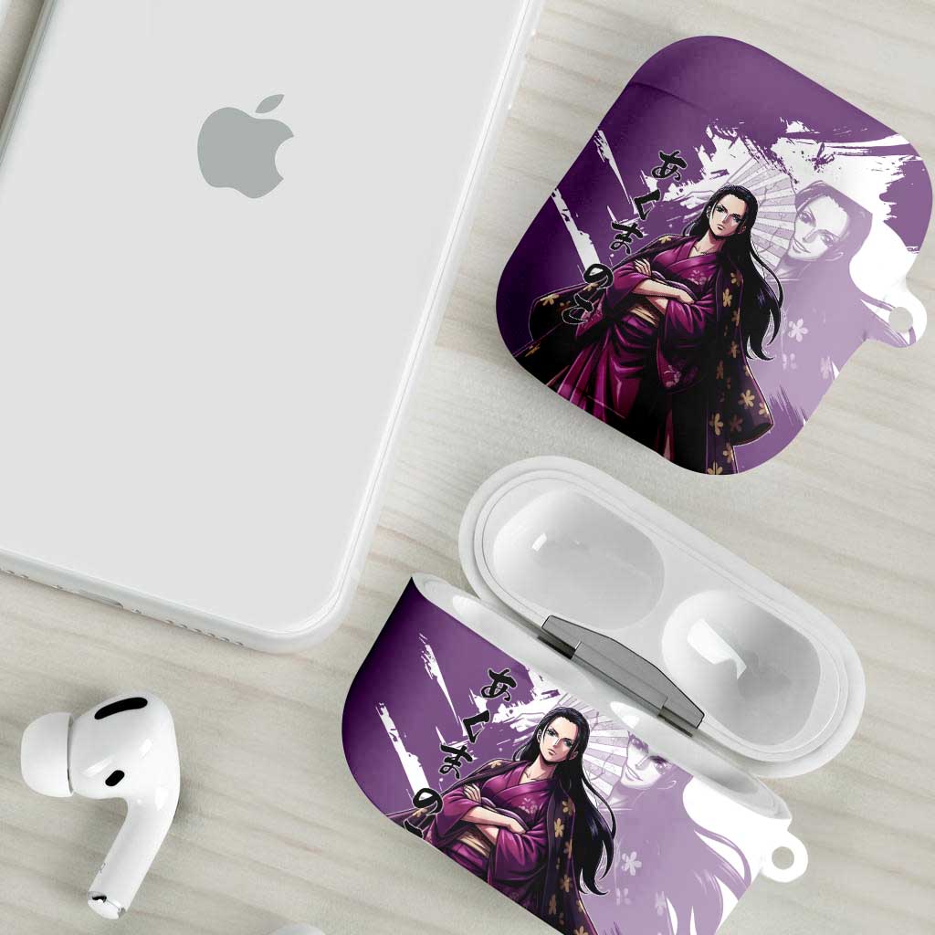 Nico Robin in Wano Kimono Elegance AirPods Case Demon Child in Regal Purple - One Piece Wano Style