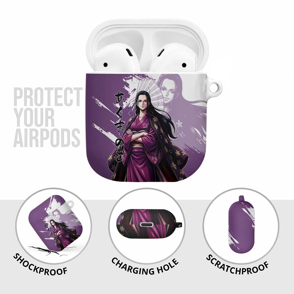 Nico Robin in Wano Kimono Elegance AirPods Case Demon Child in Regal Purple - One Piece Wano Style