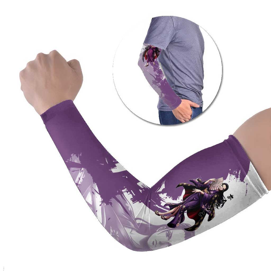 Nico Robin in Wano Kimono Elegance Arm Sleeves Demon Child in Regal Purple - One Piece Wano Style