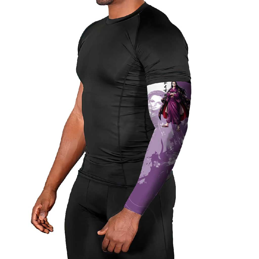 Nico Robin in Wano Kimono Elegance Arm Sleeves Demon Child in Regal Purple - One Piece Wano Style