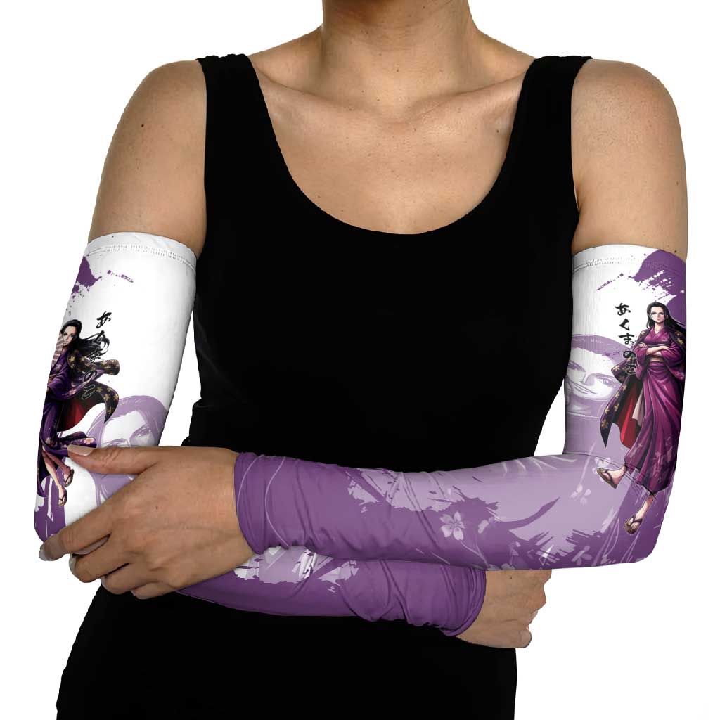 Nico Robin in Wano Kimono Elegance Arm Sleeves Demon Child in Regal Purple - One Piece Wano Style