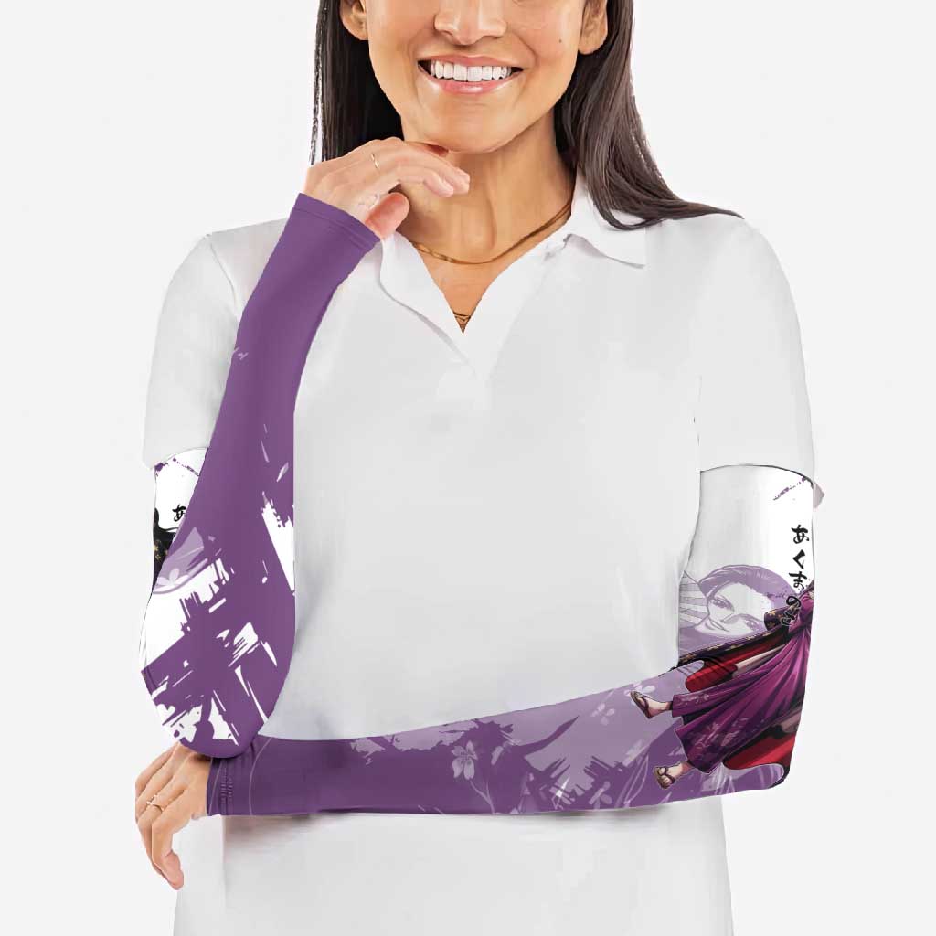 Nico Robin in Wano Kimono Elegance Arm Sleeves Demon Child in Regal Purple - One Piece Wano Style