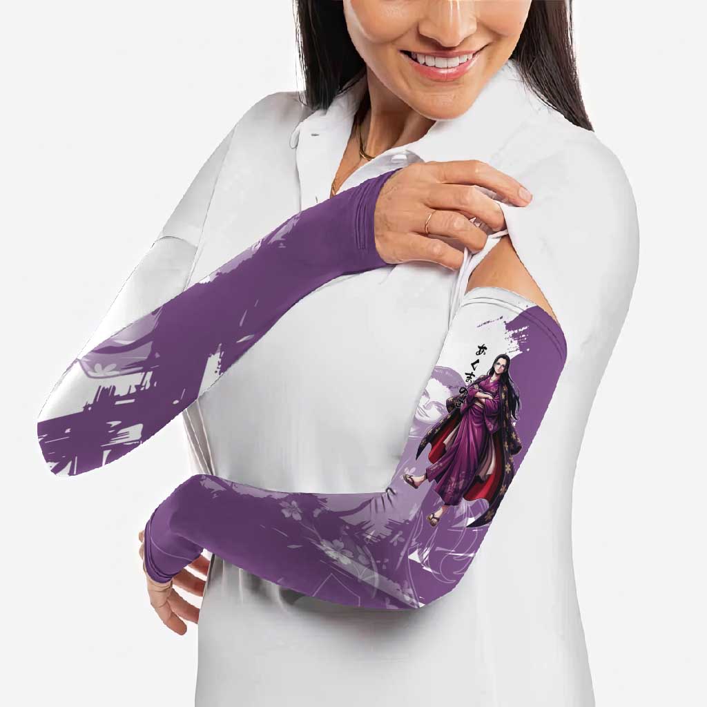 Nico Robin in Wano Kimono Elegance Arm Sleeves Demon Child in Regal Purple - One Piece Wano Style