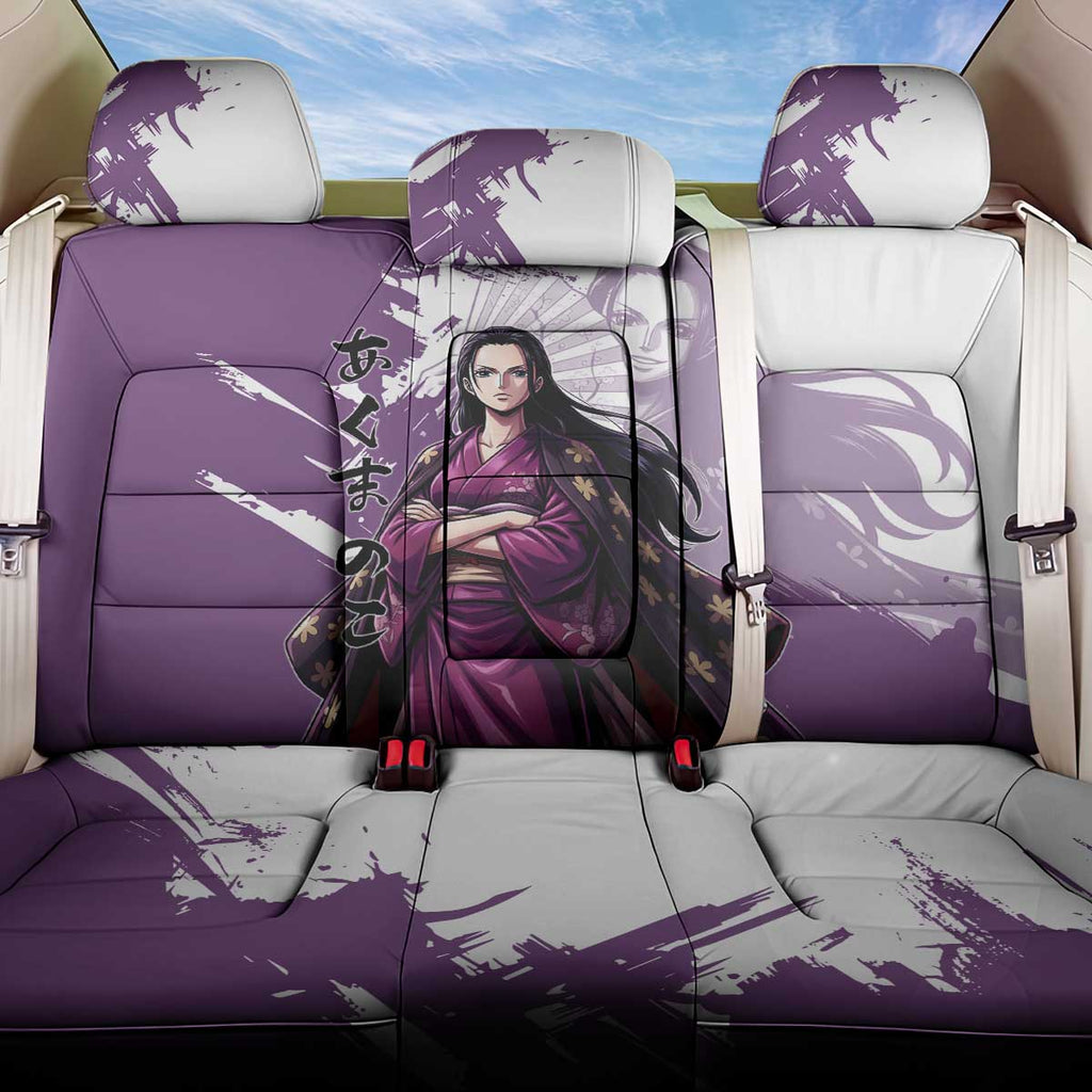 Nico Robin in Wano Kimono Elegance Back Car Seat Cover Demon Child in Regal Purple - One Piece Wano Style