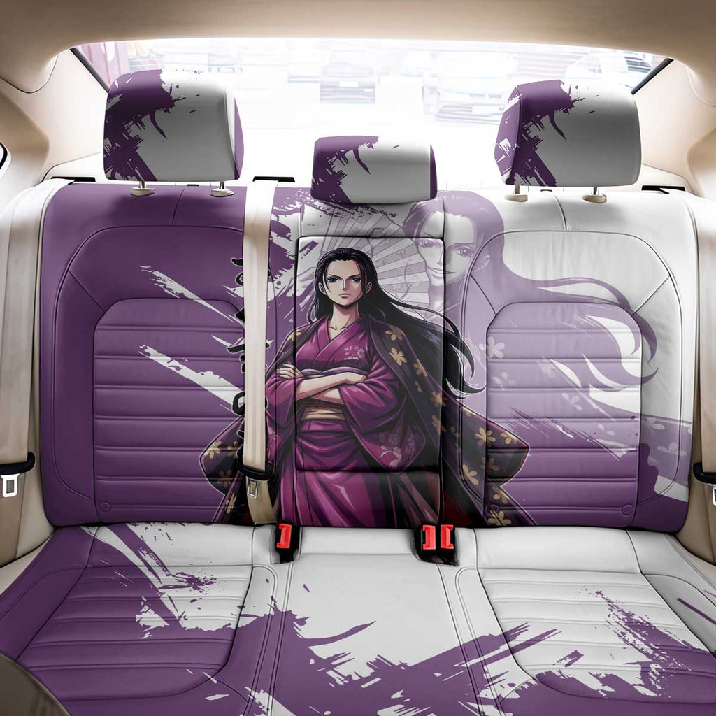 Nico Robin in Wano Kimono Elegance Back Car Seat Cover Demon Child in Regal Purple - One Piece Wano Style