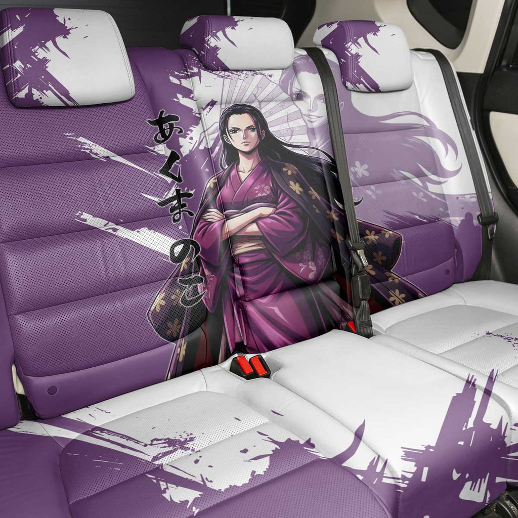 Nico Robin in Wano Kimono Elegance Back Car Seat Cover Demon Child in Regal Purple - One Piece Wano Style