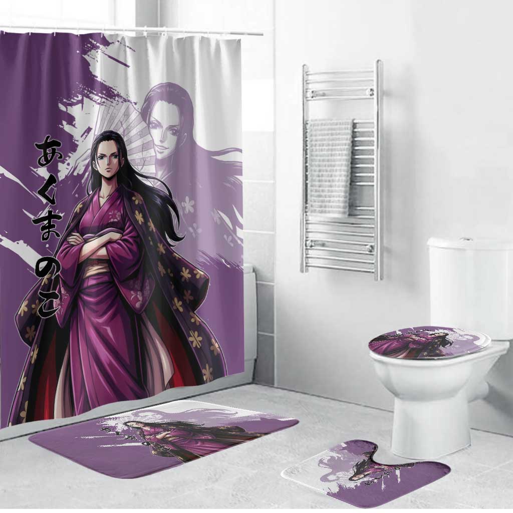 Nico Robin in Wano Kimono Elegance Bathroom Set Demon Child in Regal Purple - One Piece Wano Style