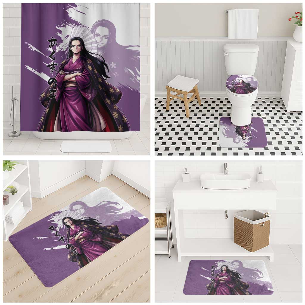 Nico Robin in Wano Kimono Elegance Bathroom Set Demon Child in Regal Purple - One Piece Wano Style