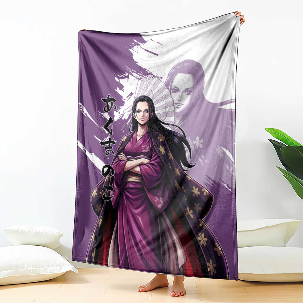 Nico Robin in Wano Kimono Elegance Blanket Demon Child in Regal Purple - One Piece Wano Style