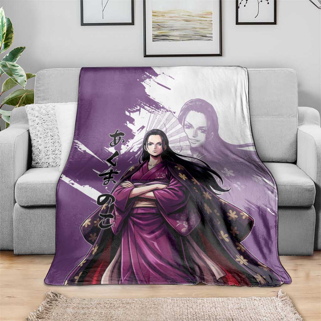 Nico Robin in Wano Kimono Elegance Blanket Demon Child in Regal Purple - One Piece Wano Style
