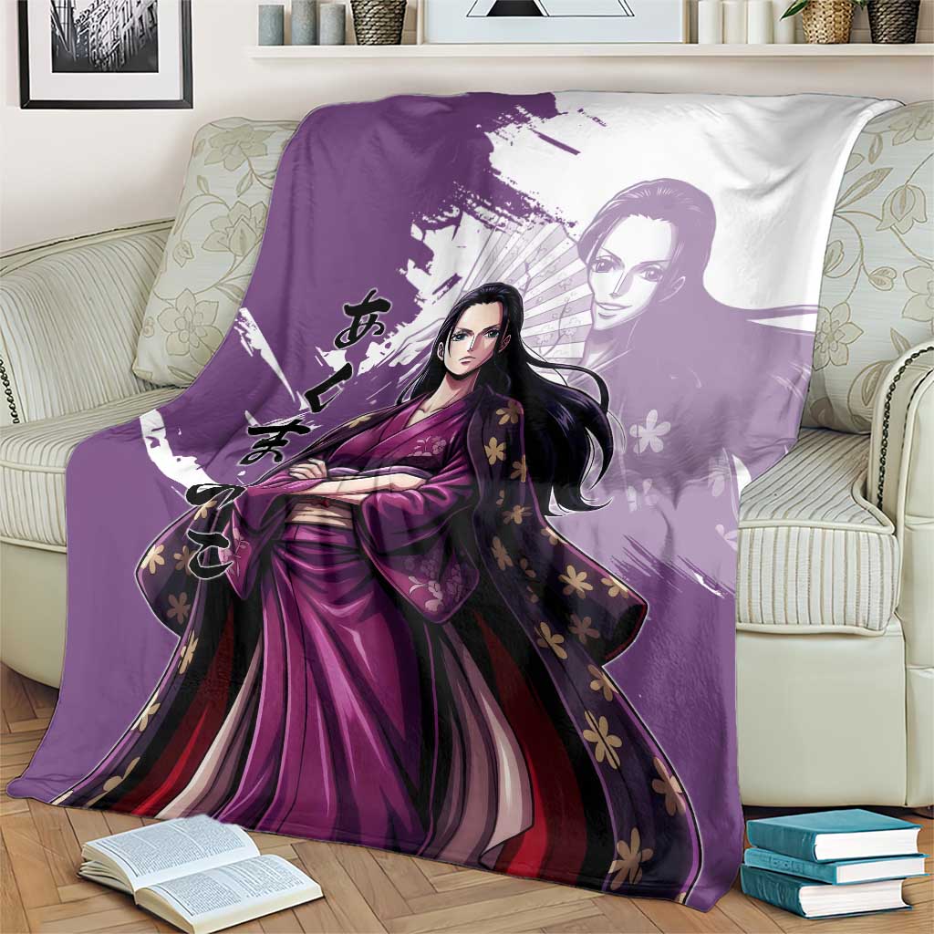 Nico Robin in Wano Kimono Elegance Blanket Demon Child in Regal Purple - One Piece Wano Style