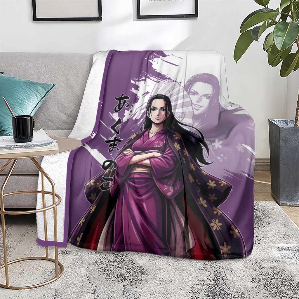 Nico Robin in Wano Kimono Elegance Blanket Demon Child in Regal Purple - One Piece Wano Style