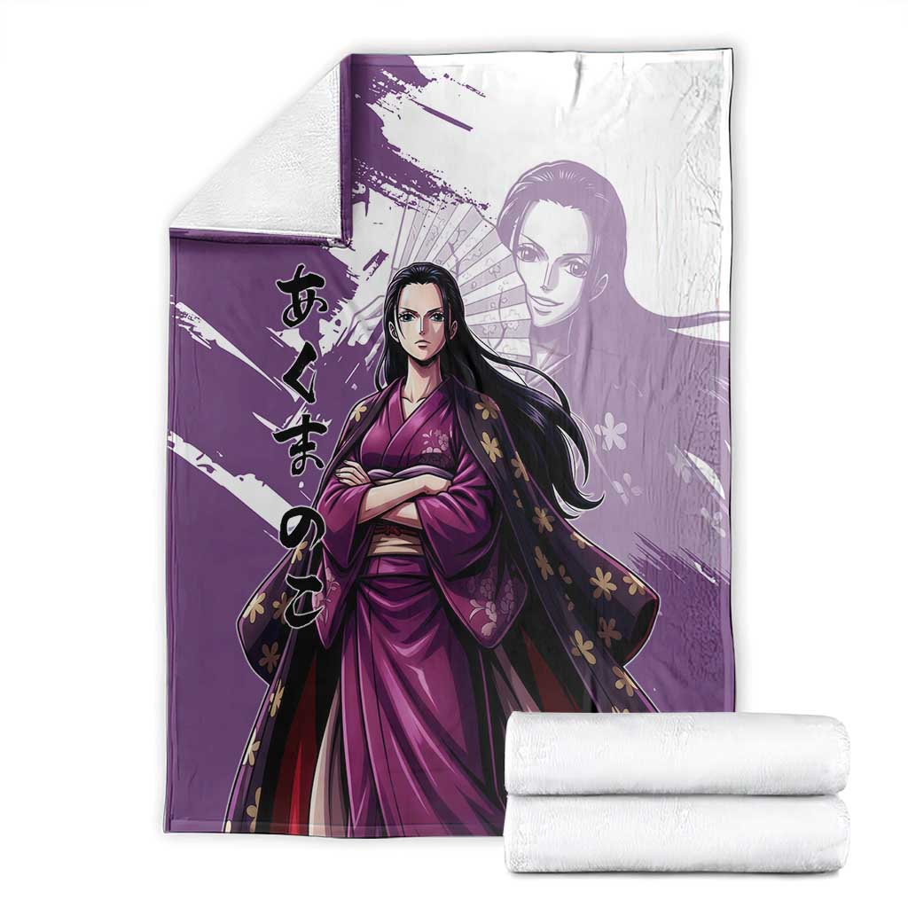 Nico Robin in Wano Kimono Elegance Blanket Demon Child in Regal Purple - One Piece Wano Style