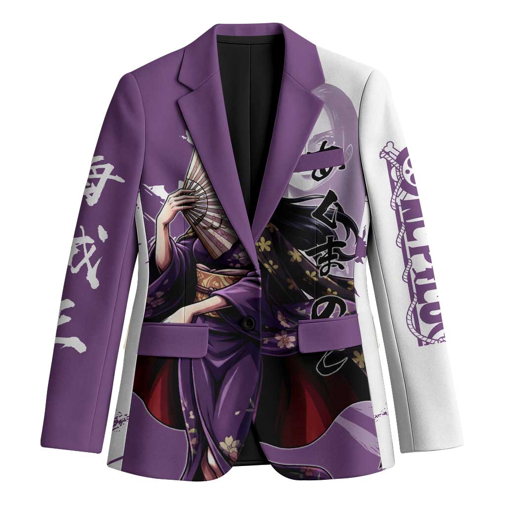 Nico Robin in Wano Kimono Elegance Blazer Demon Child in Regal Purple - One Piece Wano Style