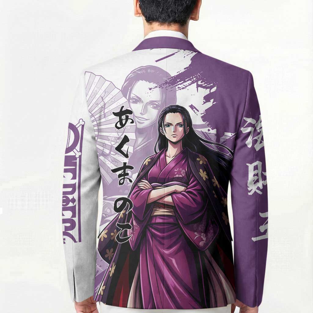Nico Robin in Wano Kimono Elegance Blazer Demon Child in Regal Purple - One Piece Wano Style