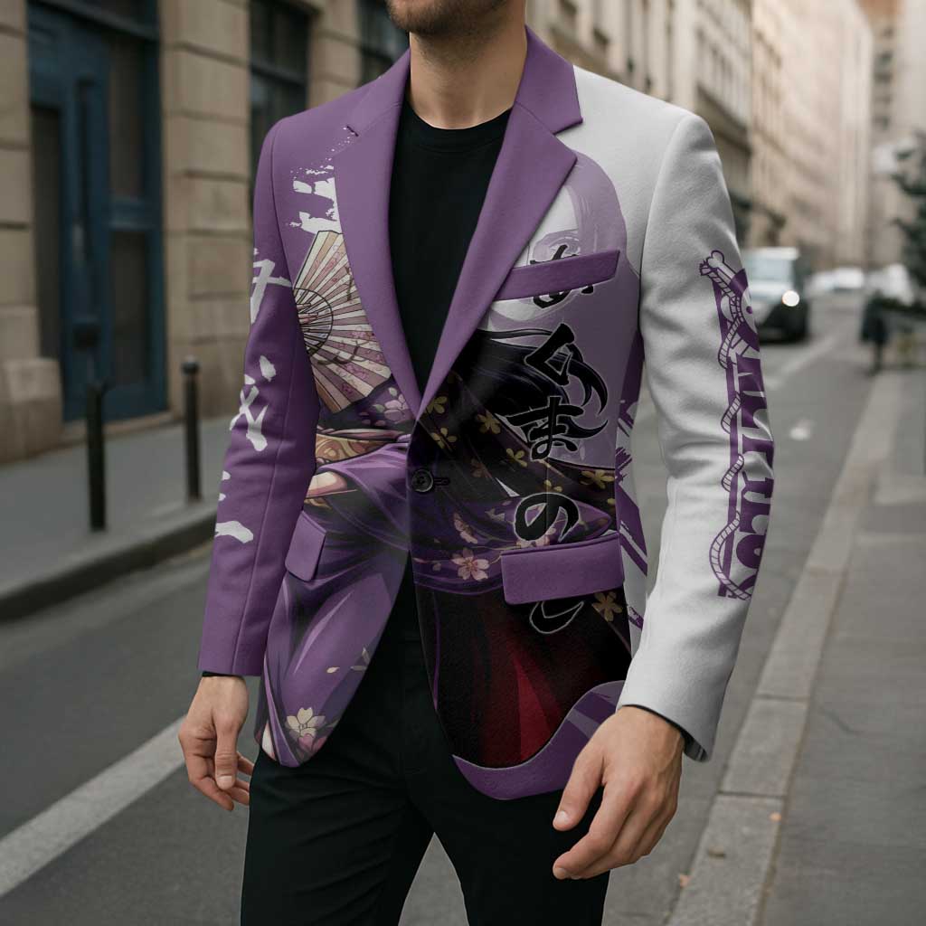 Nico Robin in Wano Kimono Elegance Blazer Demon Child in Regal Purple - One Piece Wano Style