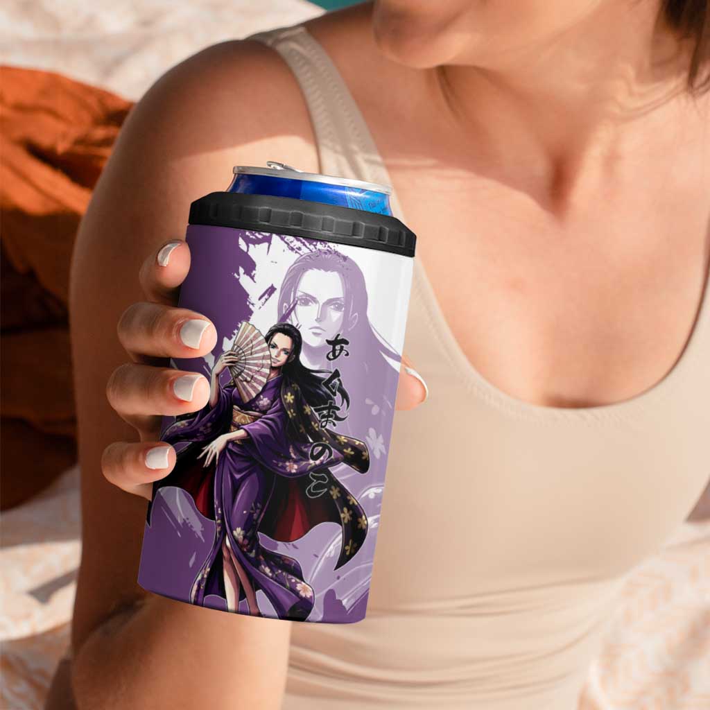 Nico Robin in Wano Kimono Elegance 4 in 1 Can Cooler Tumbler Demon Child in Regal Purple - One Piece Wano Style