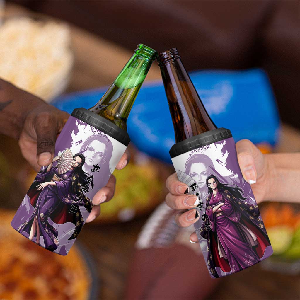 Nico Robin in Wano Kimono Elegance 4 in 1 Can Cooler Tumbler Demon Child in Regal Purple - One Piece Wano Style