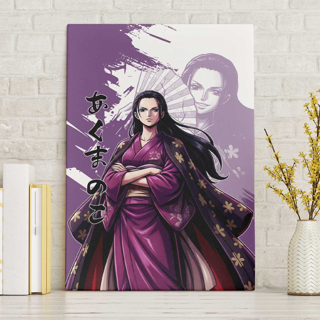 Nico Robin in Wano Kimono Elegance Canvas Wall Art Demon Child in Regal Purple - One Piece Wano Style