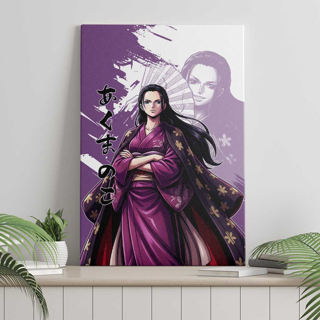 Nico Robin in Wano Kimono Elegance Canvas Wall Art Demon Child in Regal Purple - One Piece Wano Style
