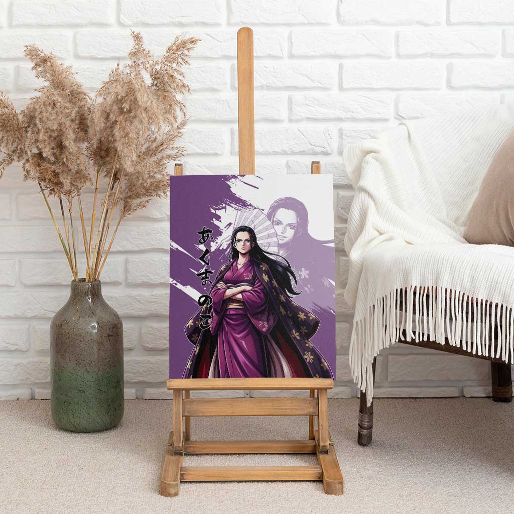 Nico Robin in Wano Kimono Elegance Canvas Wall Art Demon Child in Regal Purple - One Piece Wano Style