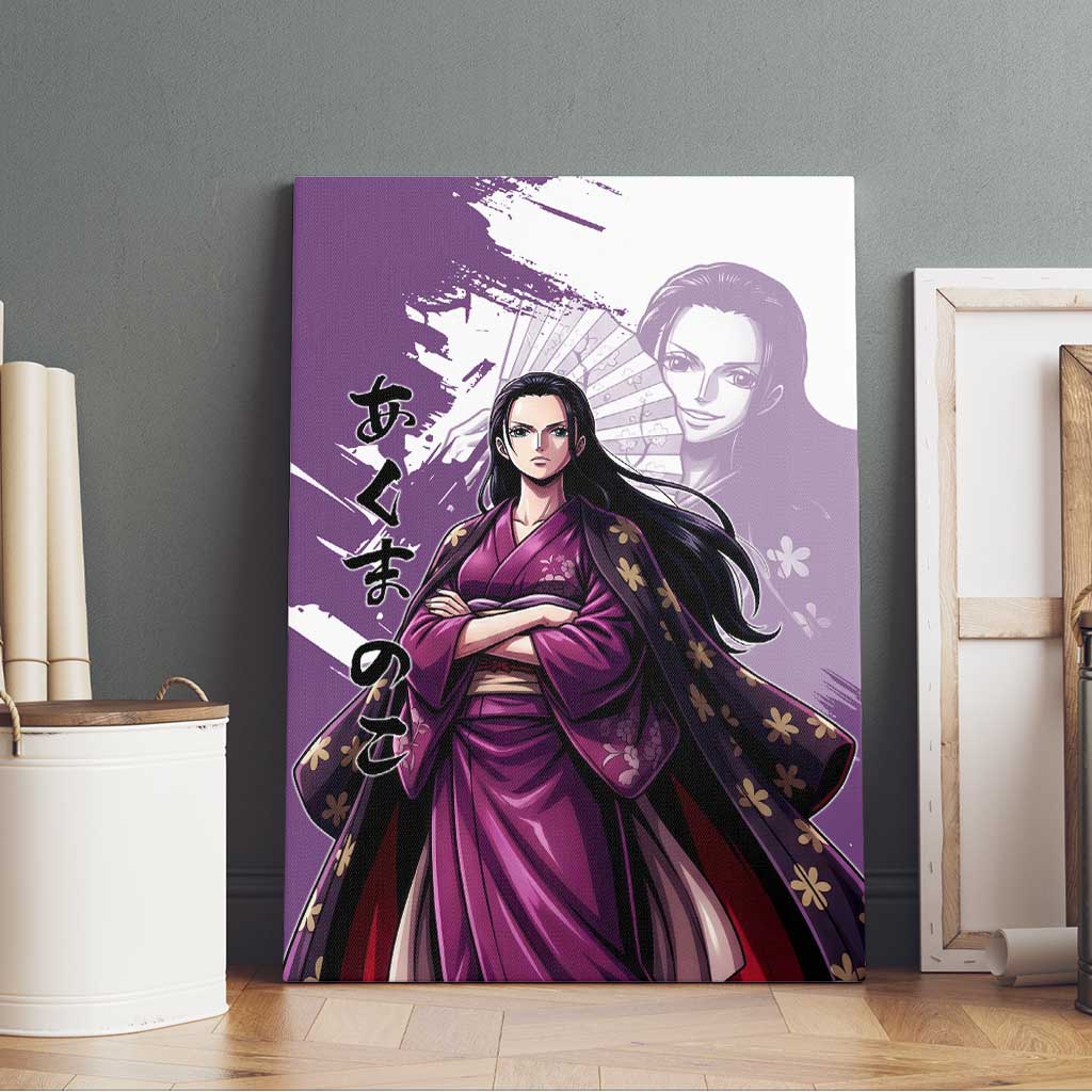 Nico Robin in Wano Kimono Elegance Canvas Wall Art Demon Child in Regal Purple - One Piece Wano Style