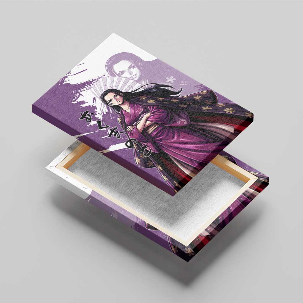 Nico Robin in Wano Kimono Elegance Canvas Wall Art Demon Child in Regal Purple - One Piece Wano Style