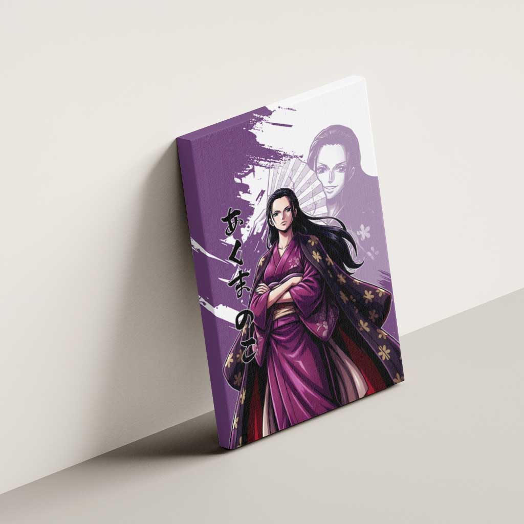 Nico Robin in Wano Kimono Elegance Canvas Wall Art Demon Child in Regal Purple - One Piece Wano Style