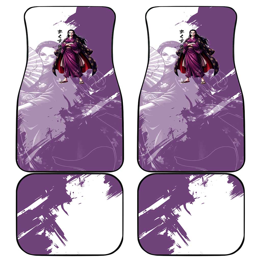 Nico Robin in Wano Kimono Elegance Car Mats Demon Child in Regal Purple - One Piece Wano Style