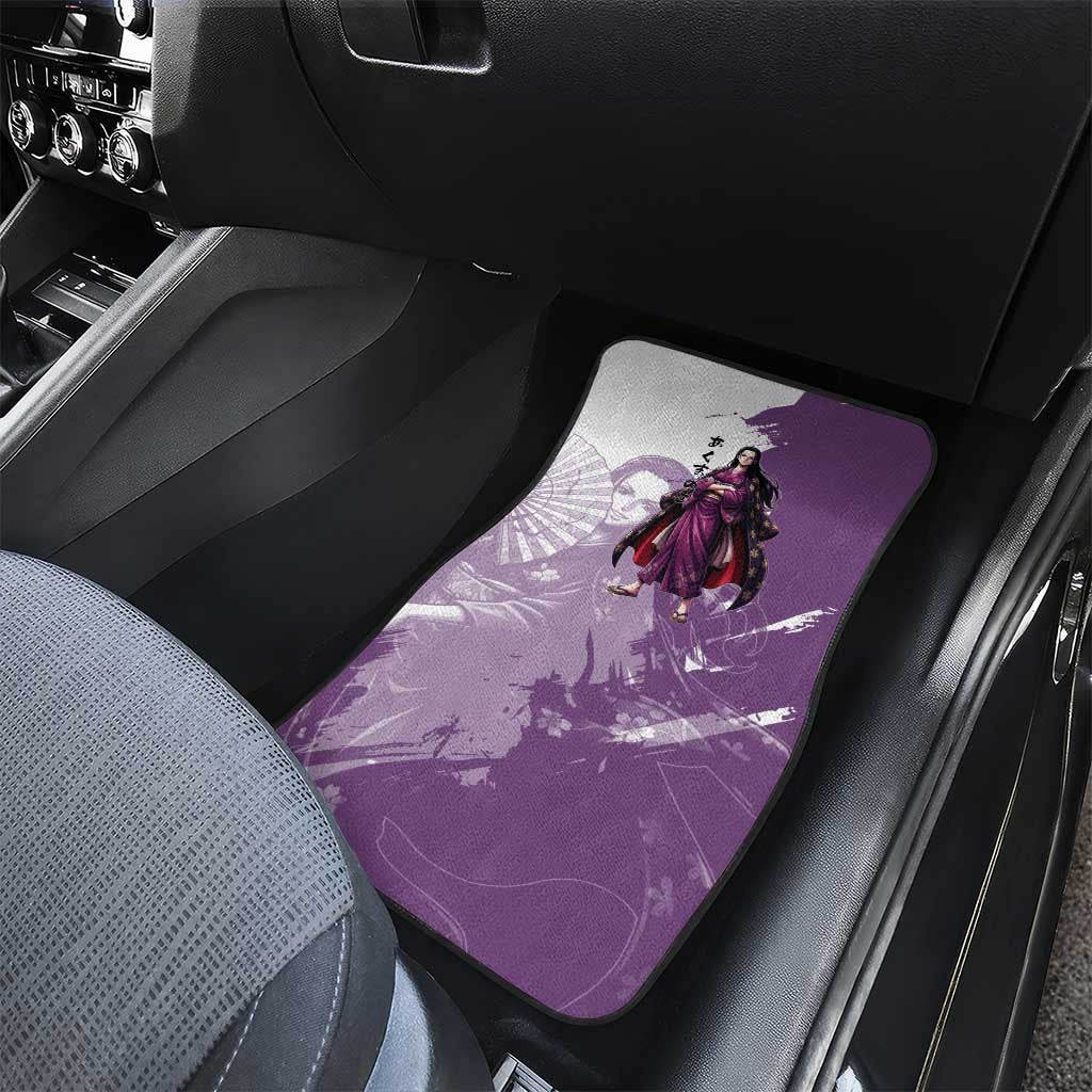 Nico Robin in Wano Kimono Elegance Car Mats Demon Child in Regal Purple - One Piece Wano Style