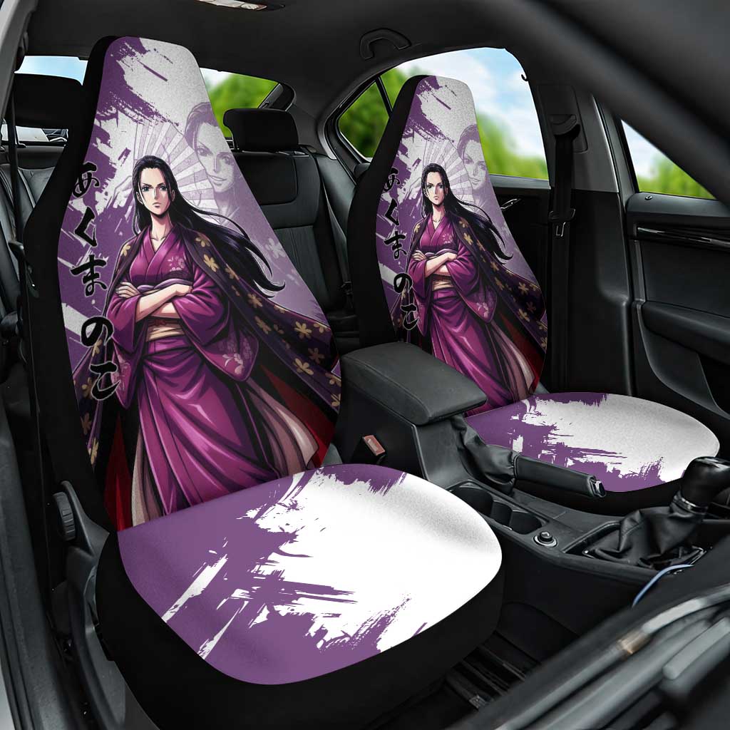 Nico Robin in Wano Kimono Elegance Car Seat Cover Demon Child in Regal Purple - One Piece Wano Style