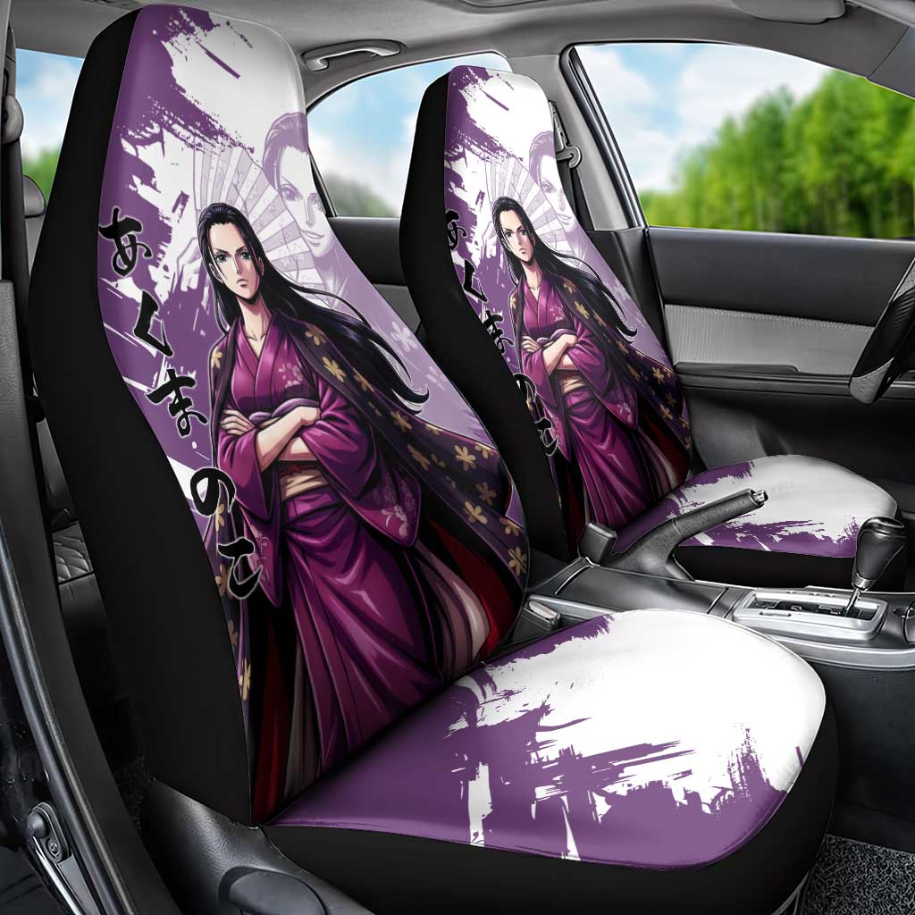 Nico Robin in Wano Kimono Elegance Car Seat Cover Demon Child in Regal Purple - One Piece Wano Style