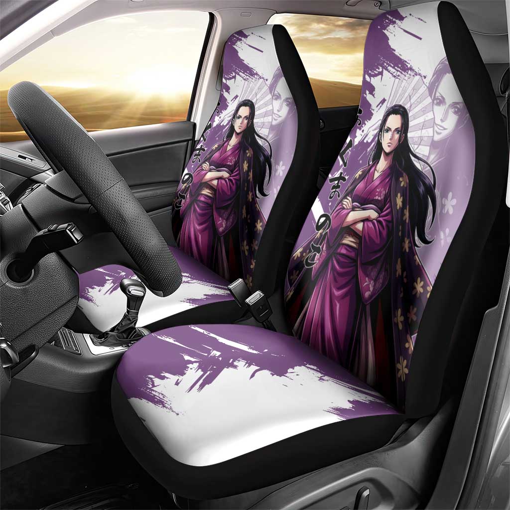 Nico Robin in Wano Kimono Elegance Car Seat Cover Demon Child in Regal Purple - One Piece Wano Style