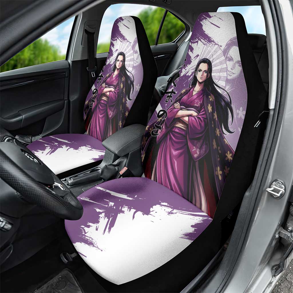 Nico Robin in Wano Kimono Elegance Car Seat Cover Demon Child in Regal Purple - One Piece Wano Style