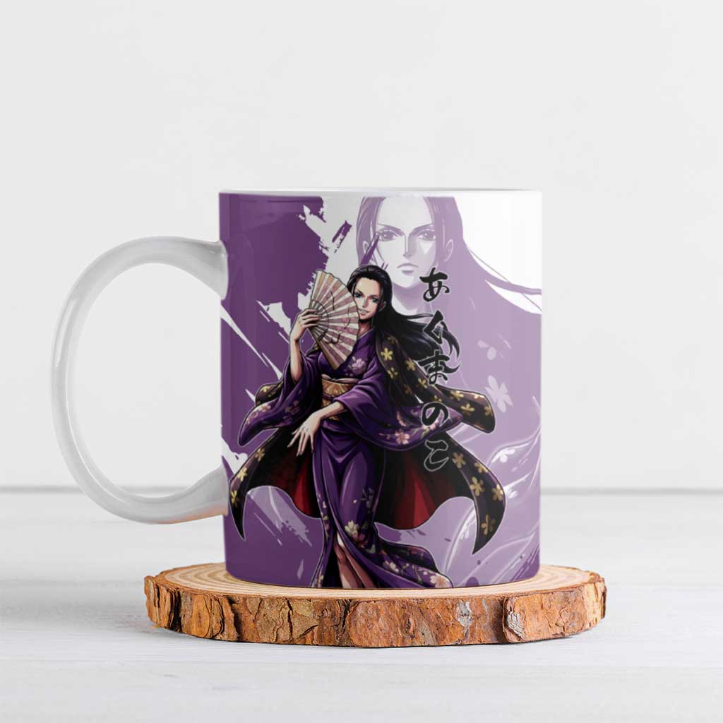 Nico Robin in Wano Kimono Elegance Ceramic Mug Demon Child in Regal Purple - One Piece Wano Style