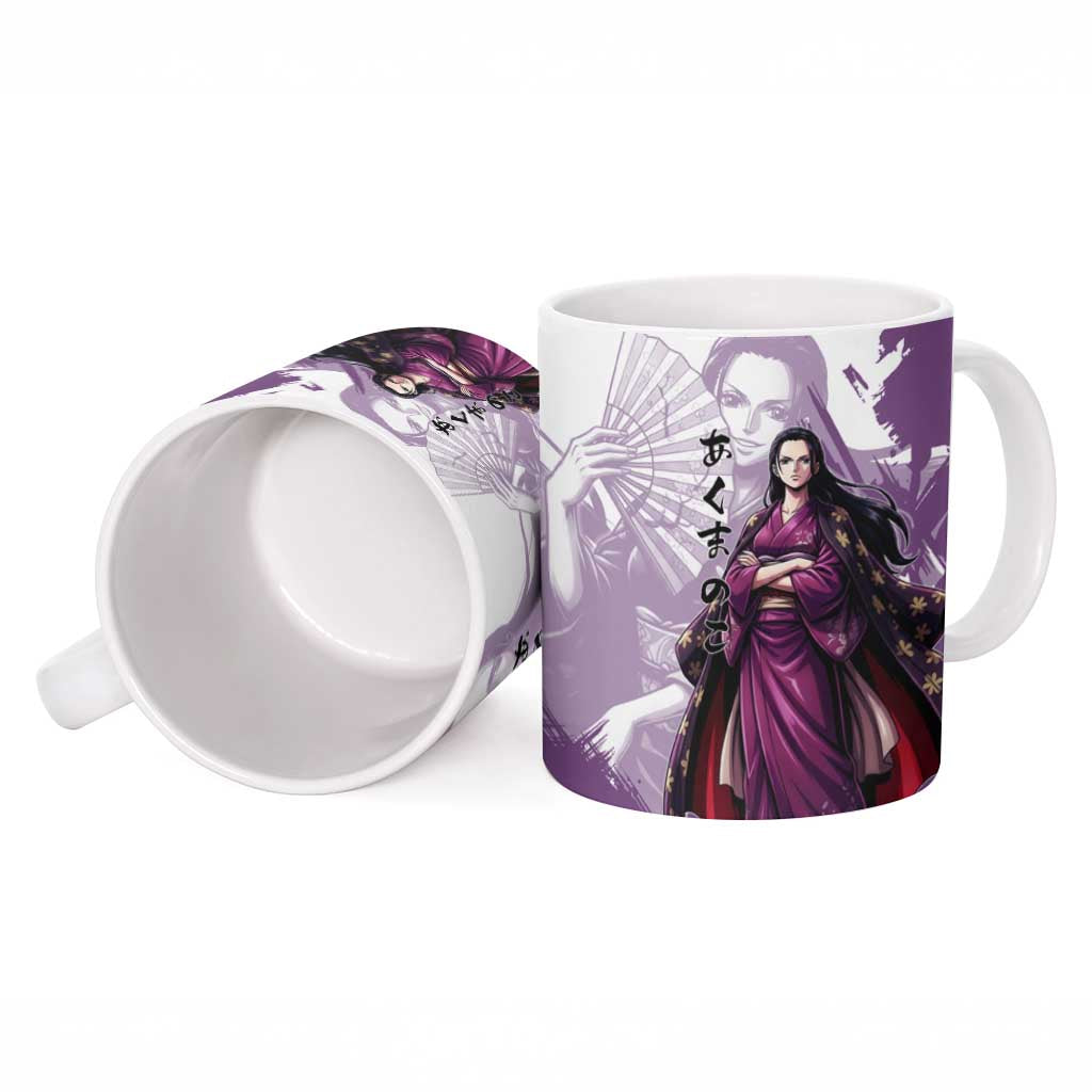 Nico Robin in Wano Kimono Elegance Ceramic Mug Demon Child in Regal Purple - One Piece Wano Style