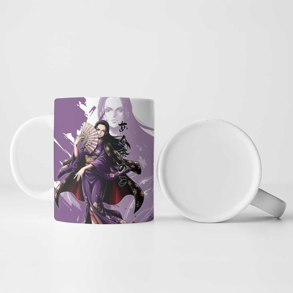 Nico Robin in Wano Kimono Elegance Ceramic Mug Demon Child in Regal Purple - One Piece Wano Style